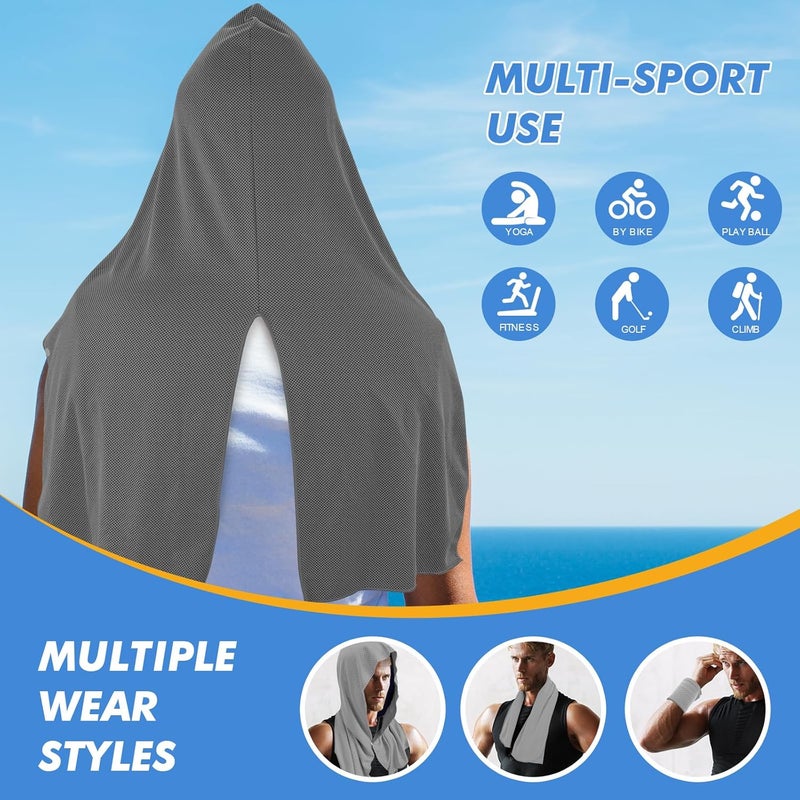 CASITE Cooling Hoodie Towels, Instant Cooling Towels for Neck and Face, UPF 50 Sun Protection, Ice Towel for Hot Weather, Head Towel for Sports, Camping, Cycling & More Activities - Image 5